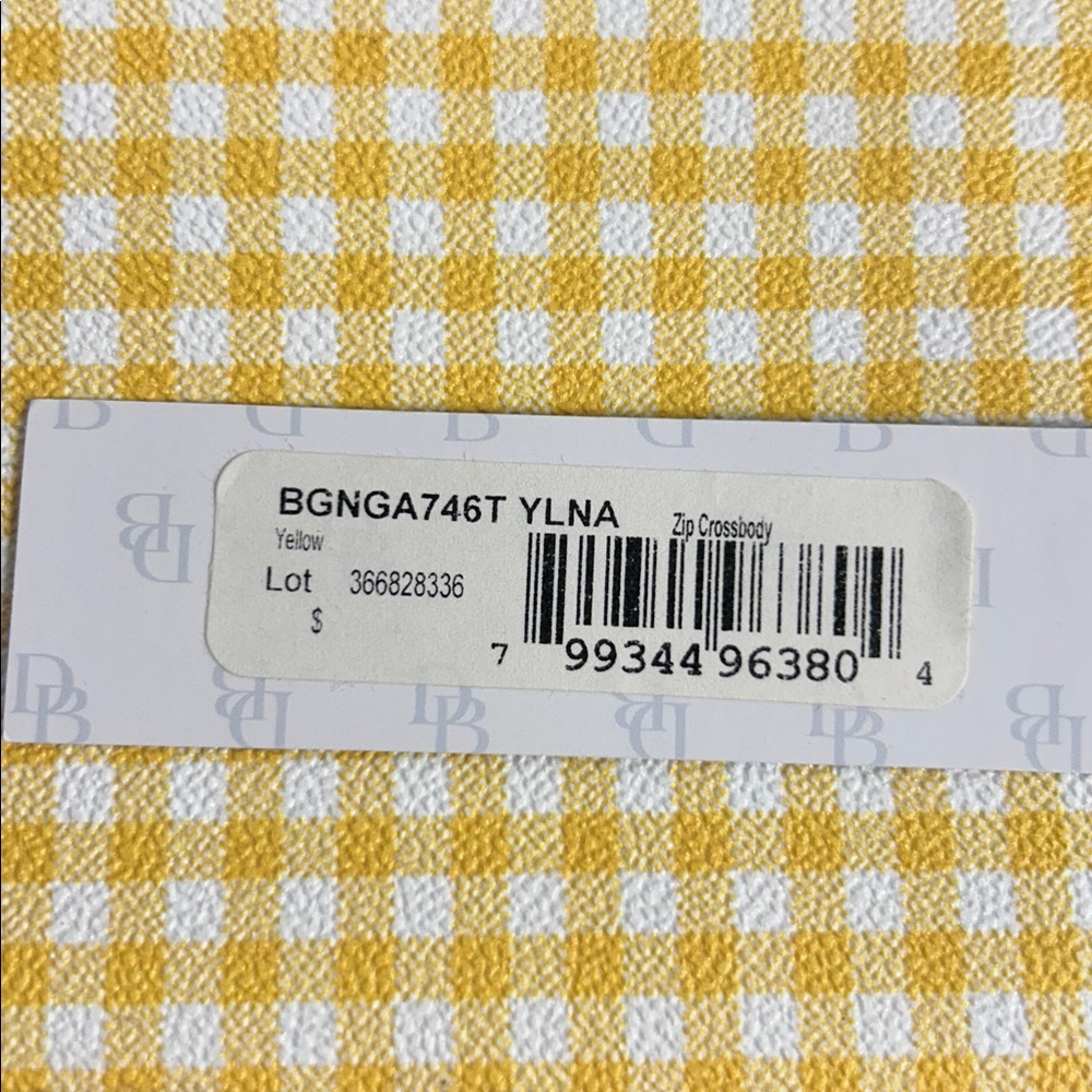 Dooney & Bourke Yellow and Tan Checkered Crossbody Bag - Picture 9 of 9